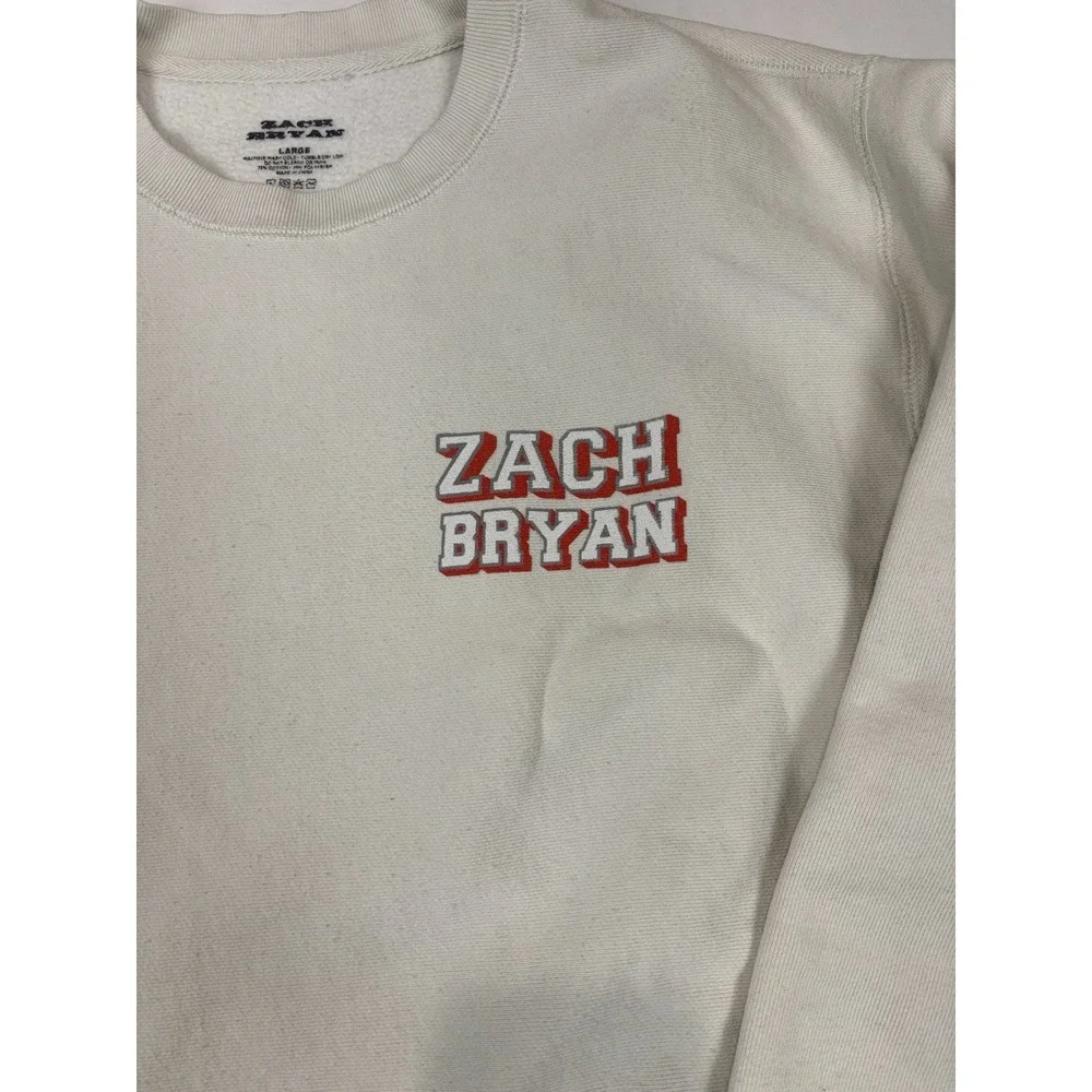 ZACH BRYAN OFFICAL MERCH AMERICAN HEARTBREAK SWEATSHIRT Men Size L Thick Country - Picture 4 of 12